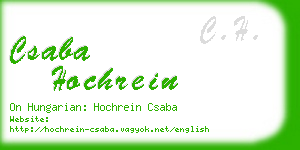 csaba hochrein business card